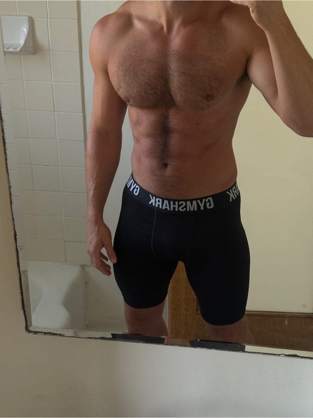 Gymshark Men's Black compression shorts